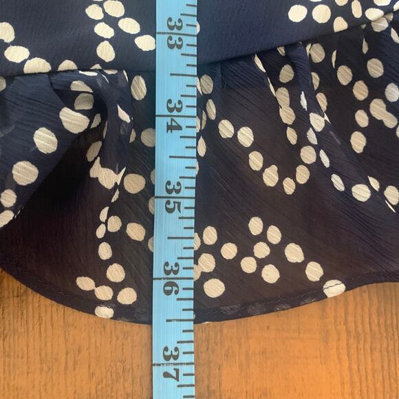 Karl Lagerfeld Navy Blue with White Dots Ruffled Dress Medium - Picture 8 of 8